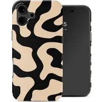 Selencia Vivid Backcover voor de Apple iPhone 16 - Art Wave Black