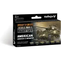Vallejo Hobbyverf Acrylverf - 70203 Model Color - WWII Amerikaanse Tanks en Infanterie Kleurenset - Acryl Set - 6x Verf set - 6x 18 ml