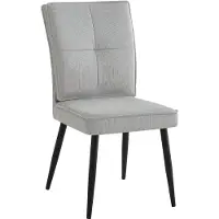 Merax Eetkamerstoelen Set van 2 - Chenille Stof - Gestoffeerde Stoelen - Met Metalen Poten - Moderne Keukenstoelen - Lichtgrijs