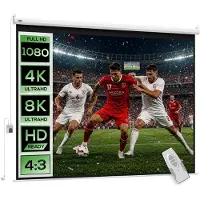 HOMCOM Projectiescherm Kunststof, Metaal 203L x 152H cm Wit
