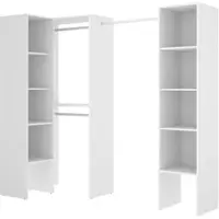 Dmora Alexois - Grote Kledingkast, 226x186h cm Wit, Kapstok
