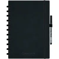 Correctbook A4 Uitwisbaar Notitieboek – Ink Black Kunstleer Hardcover – Blanco – Herbruikbaar schrift – Inclusief pen & wisdoekje – Aanvulbaar met extra pagina’s