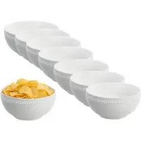Vessia Snackschaaltjes - wit - 16x stuks - D15 cm - keramiek - chips / nootjes - 600 ml