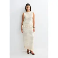 Gina Tricot  - Crochet fringe skirt - Rokken - Wit - M - Dames