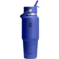 Hydroflask - Wide Flex Straw Travel Bottle - Drinkfles 946 ml, blauw