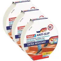 TESA anti slip plakband tape - 3x - extra transparant - 25 mm x 5 m - Klustape - Anti-slip randen maken - niet uitglijden