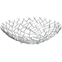 Invicta Design fruitschaal STRUCTUUR 45cm zilver gepoedercoat metaal - 19008