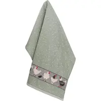 Bunzlau Castle Chickens theedoek 65x65 Dark Green