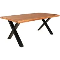 Lizzely Garden & Living Eettafel rechthoekig mangohout Xavier 180cm duurzaam tafel met X-poot mango eetkamertafel rechthoek hout