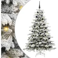 vidaXL Kunstmatige Hinged Kerstboom Wit 210 cm PE en PVC