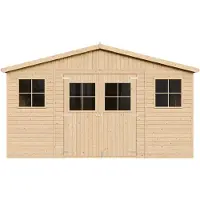 Timbela M330 - Houten tuinhuis - 15,84 m² - 420x418xH246 cm - zonder vloer