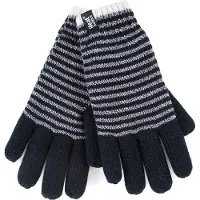 Heat Holder - Gestreepte dameshandschoenen voor de winter - Zwart (Oslo)