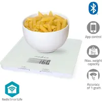 Nedis SmartLife-keukenweegschaal | Bluetooth | Glas / Kunststof | Wit