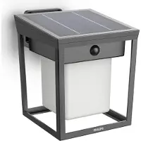 Philips Blaise Wandlamp - UltraEfficient LED - Solar buitenlamp - Warm, helder licht 3000K - Antraciet - Rechthoekig ontwerp - Bewegingssensor - Zonne-energie - Auto-linkable