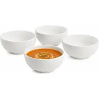 Vessia Soepkommen Ivory - wit - 8x stuks - 15 x 6.5 cm - keramiek - kommetjes / schaaltjes - 500 ml - stapelbaar