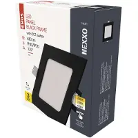 Emos LED inbouwspots NEXXO, zwart, 12 x 12 cm, 7 W, warm/neutraal wit, ZD2323