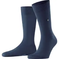 Burlington Lord eenkleurig katoen sokken heren blauw - maat 40-46