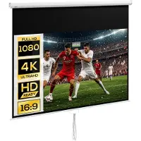 HOMCOM Projectiescherm Kunststof, Metaal 283L x 8B x 192H cm Wit