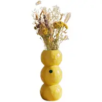 Atmosphera Bloemenvaas Fruity - citroen - geel - keramiek - 9 x 20 cm - fruitvaas watermeloen