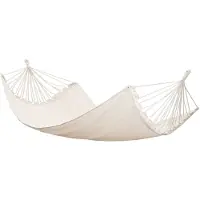 AMANKA XXL Hangmat, voor 2 personen, 400 x 160 cm, belastbaar tot 150 kg, 100% katoen, meerdere personen beige