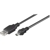 Microconnect USBAMB510 USB-kabel USB 2.0 10 m USB A Mini-USB B Zwart