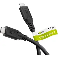 Goobay USB-C kabel | USB3.1 10 Gbps | PD 100W | 4K 60Hz | zwart | 1,5 meter