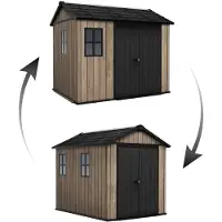 Keter Apex 7,5 x 9 tuinhuis in de kleur Ashwood, met vloer