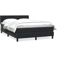 vidaXL Boxspring met matras fluweel zwart 160x210 cm