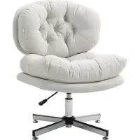HOMCOM Office Chair Polyester 65L x 65B x 84-94H cm Cremeweiß