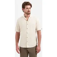 No-excess Short Sleeve Jacquard Overhemd Ecru | Beige | Maat XL