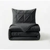 Sleeptime Dekbedovertrek Border Pintuck - Zwart 240 x 200/220 cm