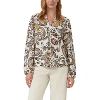 s.Oliver Blouse crème / chocoladebruin / cognac