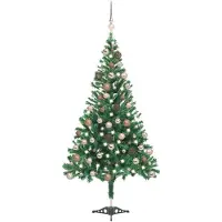 Prolenta Maison Exclusive - Kunstkerstboom met verlichting, kerstballen, 120 cm, 230 takken