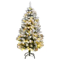 Prolenta Maison Exclusive - Kunstkerstboom, inklapbaar, met 150 LED-lampjes en ballen, 150 cm