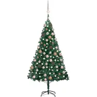 Prolenta Maison Exclusive - Kunstkerstboom met verlichting en ballen, groen, 150 cm
