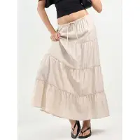 Busem Hooggewaisted Textured A-Line Maxi Rok