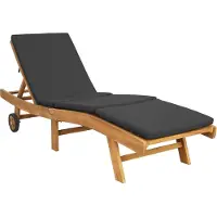 vidaXL Ligstoel Polyester Bruin en Donkergrijs