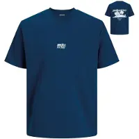 Jack & Jones JUNIOR T-shirt met backprint blauw Jongens Polyester Ronde hals - maat 128