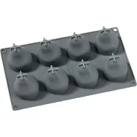 Dorre Beck bakvorm Grijs, peren, siliconen, 8 stuks