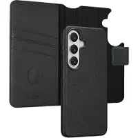 Accezz Leather Bookcase 2-in-1 met MagSafe voor de Samsung Galaxy S26 - Onyx Black