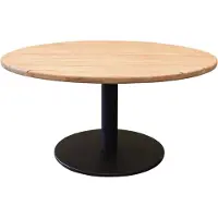 AVH-Collectie Torino low dining tuintafel teakblad 140 cm rond H71 cm terre / bruin