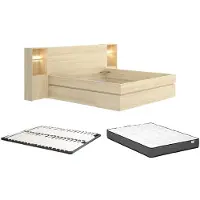 Vente-unique Bedframe hout natuurlijk licht 160 x 200 cm