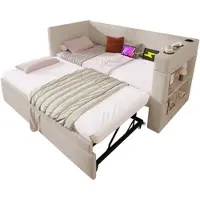 MODFU tuinbank, tuinloungeset, balkonmeubilair, loungemeubilair, ligbed voor buiten, terrasmeubilair, afneembare en wasbare kussens, kaki