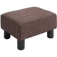 OKWISH Voetenbankje – Rechthoekig En 110 Kg Belastbaar – 40 X 30 X 24 Cm – Stof En Hout – Bruin – Voor Woonkamer En Hal