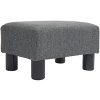 OKWISH Voetenbankje Compact 40 x 30 x 24 cm - Zachte Stoffen Bekleding - Donkergrijs - Rechthoekig - Voor Woonkamer En Slaapkamer - 110 kg