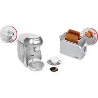 Klein Toys - Bosch mini speelgoed ontbijtset - Tassimo koffiezet apparaat - broodrooster - zilverkleurig