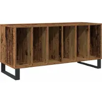 vidaXL Platenkast Oud hout 100 x 38 x 48 cm Bewerkt hout