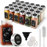 CLP Kruidenpotjes Vierkant - 24 stuks - 120 ml - Met etiketten -