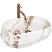 REA - Opzetwastafel Travo - Kunststeen - Beige - Ovaal - 59 x 38 x 17 cm