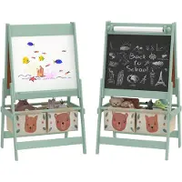 AIYAPLAY Kinder Schildersezel MDF, grenenhout 54L x 46,5B x 93H cm Groen